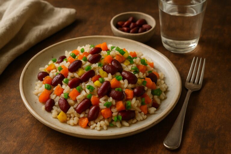 ПП рис с фасолью и овощами: сытный обед без лишнего шума