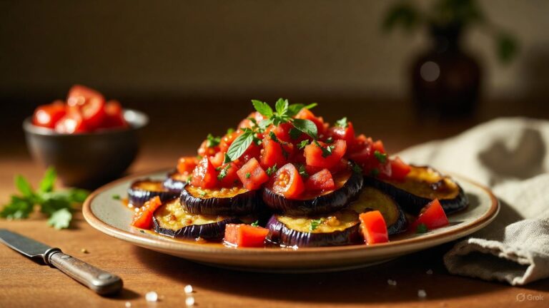 ПП баклажаны с томатами и зеленью — ужин без мяса, но всё равно сытно